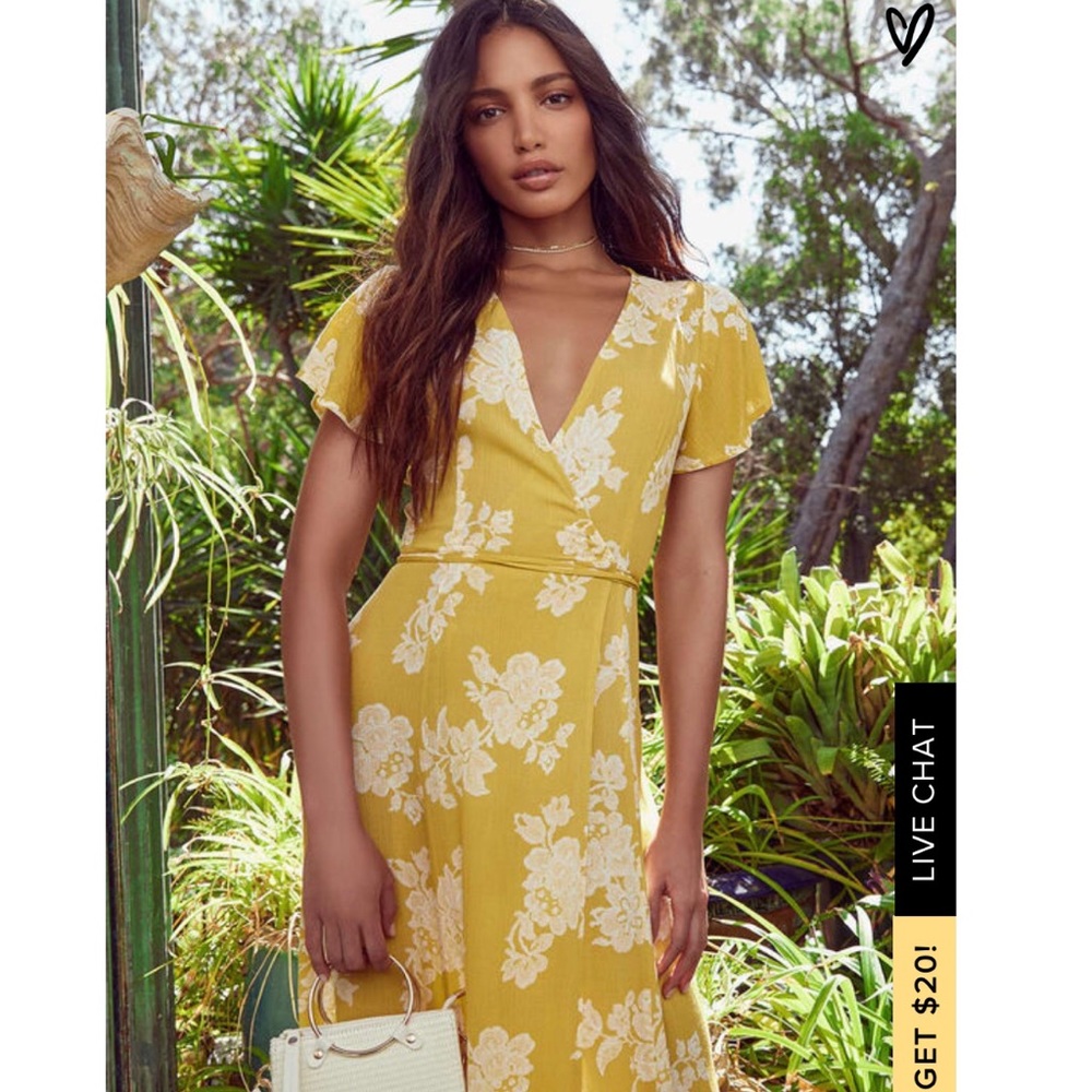 Lulus Heart of marigold wrap dress